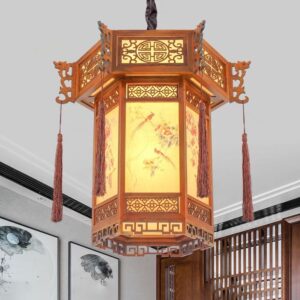 Đèn thả gỗ trang trí phòng thờ DGAD-43