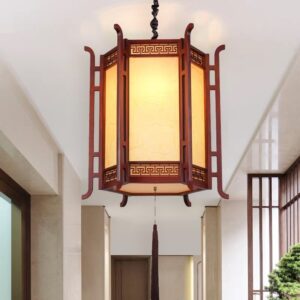 Đèn thả gỗ trang trí phòng thờ DGAD-17
