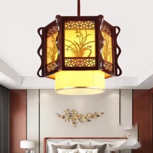 Đèn thả gỗ trang trí phòng thờ DGAD-53A