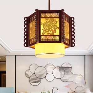 Đèn thả gỗ trang trí phòng thờ DGAD-53B