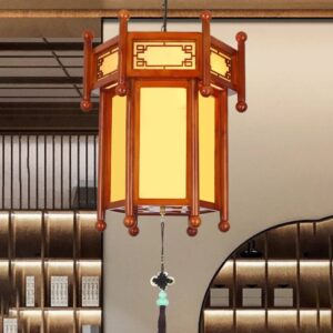 Đèn thả gỗ trang trí phòng thờ DGAD-55