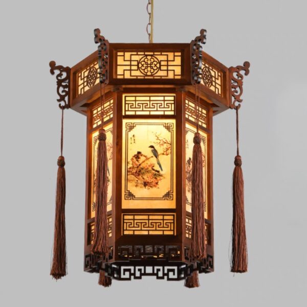 Đèn thả gỗ trang trí phòng thờ DGAD-56