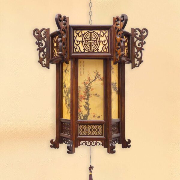 Đèn thả gỗ trang trí phòng thờ DGAD-60