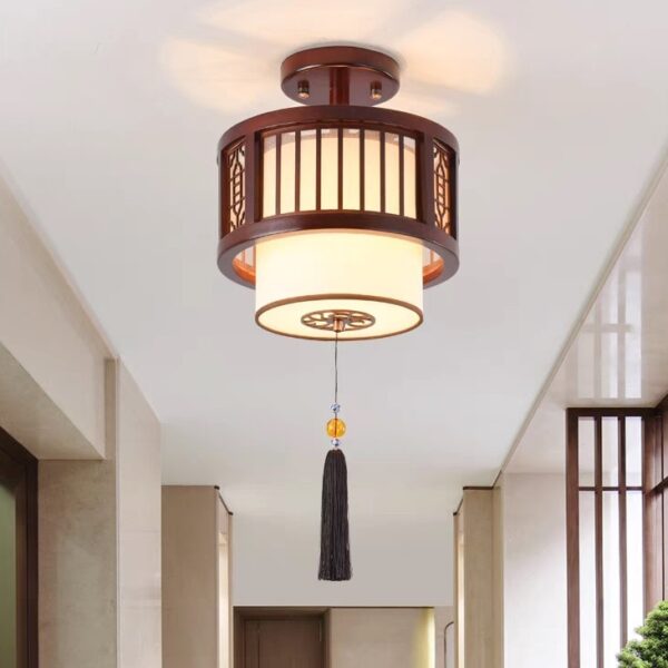 Đèn thả gỗ trang trí phòng thờ DGAD-18