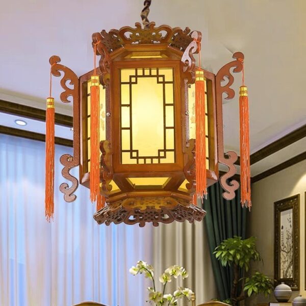 Đèn thả gỗ trang trí phòng thờ DGAD-69