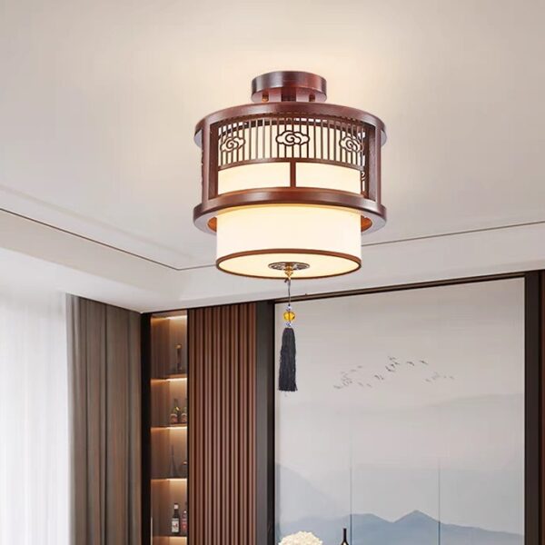 Đèn thả gỗ trang trí phòng thờ DGAD-20
