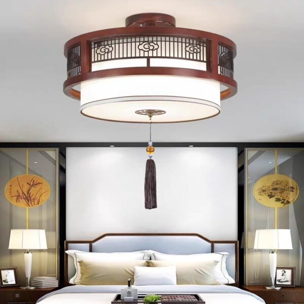 Đèn thả gỗ trang trí phòng thờ DGAD-21