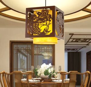 Đèn thả gỗ trang trí phòng thờ DGAD-84