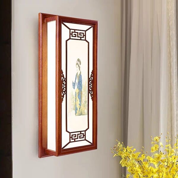 Đèn tường gỗ hình hộp trang trí phòng thờ WAL-26