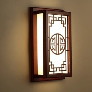Đèn tường gỗ hình hộp trang trí phòng thờ WAL-04