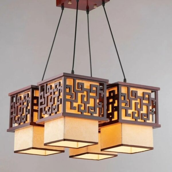 Đèn thả gỗ trang trí phòng thờ DGAD-79-4