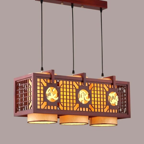 Đèn thả gỗ trang trí phòng thờ DGAD-82