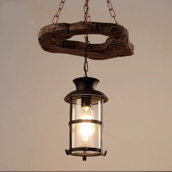 Đèn thả gỗ Rustic trang trí quán cafe RTC-101