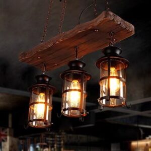 Đèn thả gỗ Rustic trang trí quán cafe RTC-103-3
