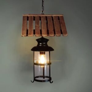 Đèn thả gỗ Rustic trang trí quán cafe RTC-104-1