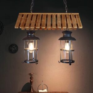 Đèn thả gỗ Rustic trang trí quán cafe RTC-104-2