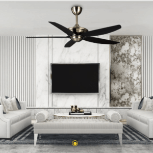 Quạt Trần 5 cánh màu đồng vàng trang trí hiện đại LUXAIRE WINDY