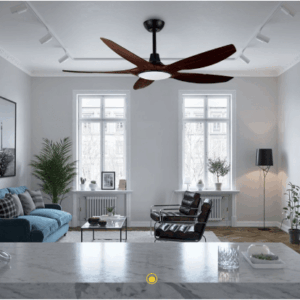 Quạt Trần 5 cánh màu đen mờ trang trí hiện đại LUXAIRE MELODY