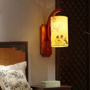 Đèn tường gỗ họa tiết phong cách Đông Dương WAL-53