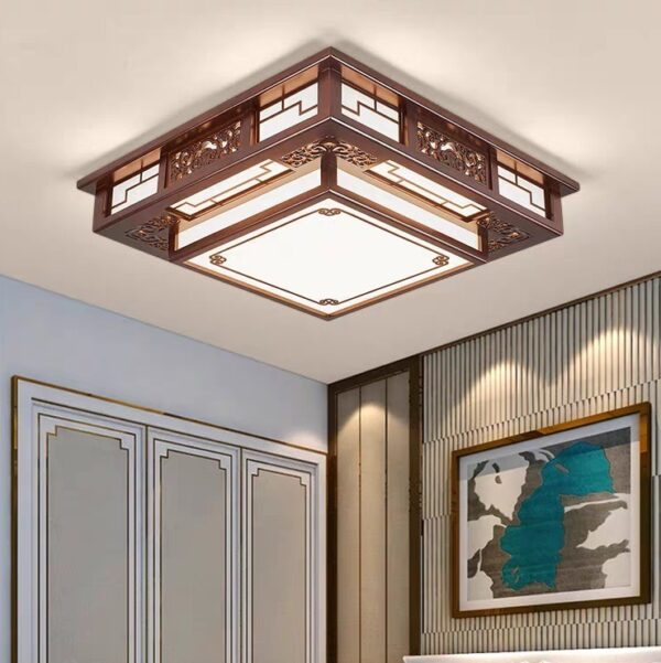 Đèn ốp trần gỗ trang trí phòng thờ MAG-46V