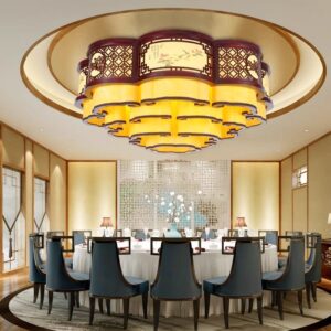 Đèn ốp trần gỗ trang trí phòng thờ MAV-01