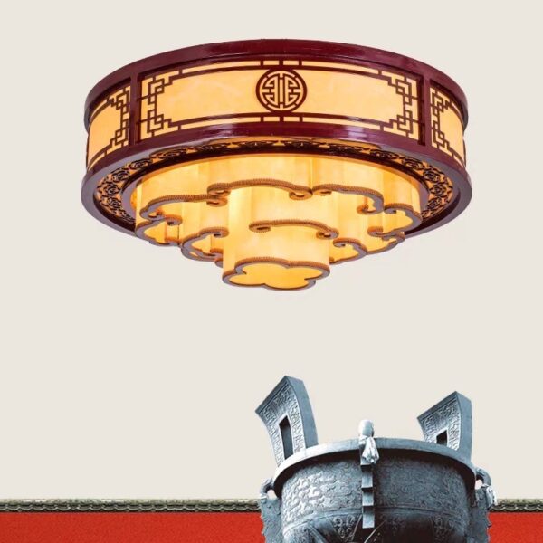 Đèn ốp trần gỗ trang trí phòng thờ MAV-03