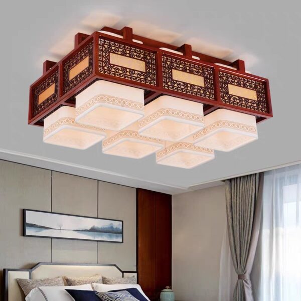 Đèn ốp trần gỗ trang trí phòng thờ MAV-05