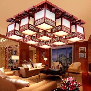 Đèn ốp trần gỗ trang trí phòng thờ MAV-06