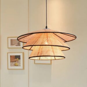 Đèn Thả Chao Vải Hình Chóp Nón 3 Lớp Vintage ATV-60