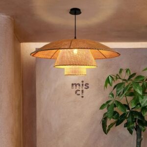 Đèn Thả Chao Vải Hình Chóp Nón 3 Lớp Vintage ATV-61