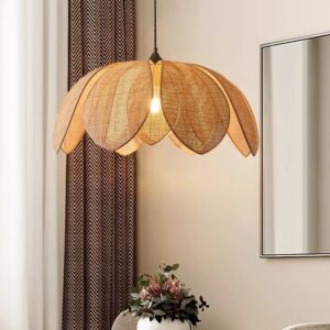 Đèn Thả Chao Vải Hình Cánh Hoa Vintage ATV-63