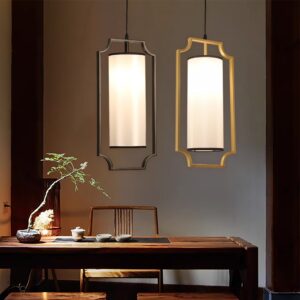 Đèn Thả Đơn Chao Vải Phong Cách Trung Hoa Trang Trí Nhà Hàng SHT-02