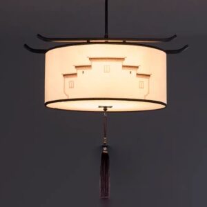 Đèn Chùm Vải In Họa Tiết Trang Trí Nhà Hàng CHV-02
