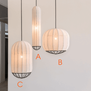 Đèn Thả Chao Vải Khung Sắt Hiện Đại Trang Trí Bàn Ăn ATV-27