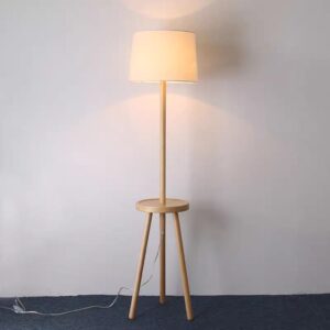 Đèn đứng gỗ chao vải vintage trang trí phòng khách BVG-81