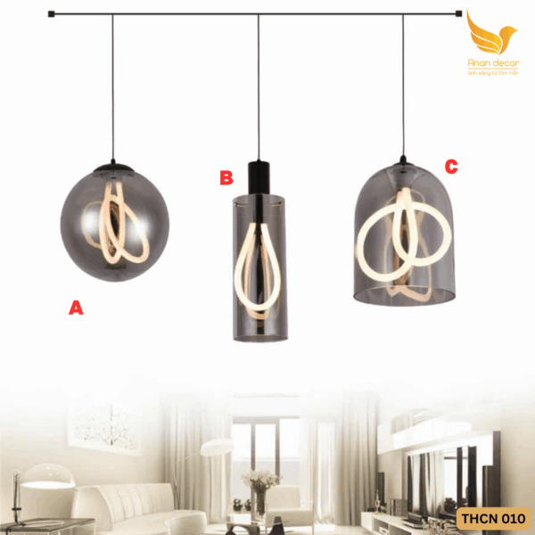 Đèn Thả thủy tinh hiện đại trang trí quán cafe THCN 010