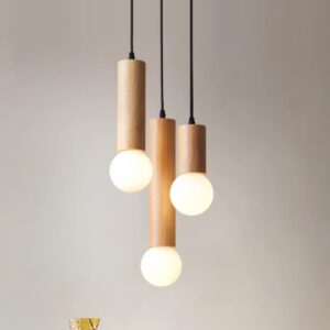 Đèn gỗ tiện thả đơn trang trí quán cafe DTT-04