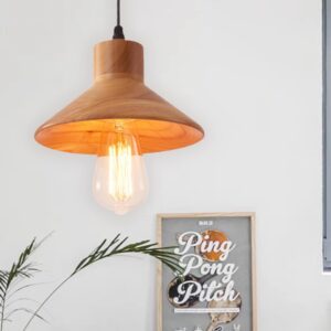 Đèn gỗ tiện thả trần trang trí quán cafe DTT-05