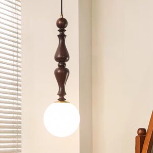 Đèn gỗ tiện thả trần trang trí quán cafe DTT-07