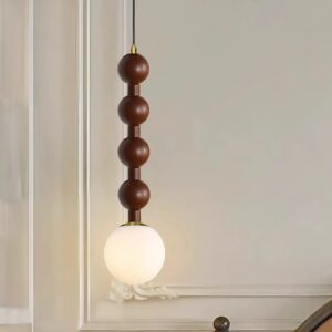 Đèn gỗ tiện thả trần trang trí quán cafe DTT-09