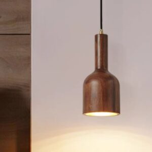 Đèn gỗ tiện thả trần trang trí quán cafe DTT-15