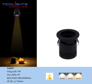 ĐÈN ÂM TRẦN SPOTLIGHT TICOLIGHTS TAH7-7W - Hình ảnh 2