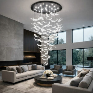Đèn Thủy Tinh Thiết Kế Lông Vũ Cho Không Gian Lớn APL111
