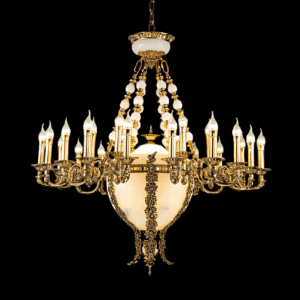 Đèn chùm đồng thân đá ngọc sang trọng DCD.8121