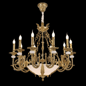 Đèn chùm hợp kim chao đá cổ điển DC.9111