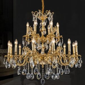 Đèn chùm pha lê đồng nguyên chất CNQT398