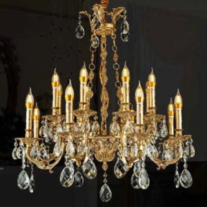 Đèn chùm đồng nguyên chất cổ điển CNQT395