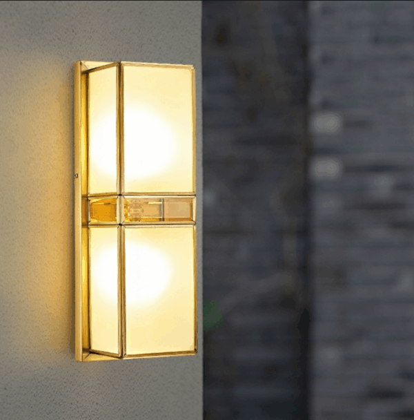 Đèn vách tường xi đồng hình hộp chữ nhật VD - 686B - 18