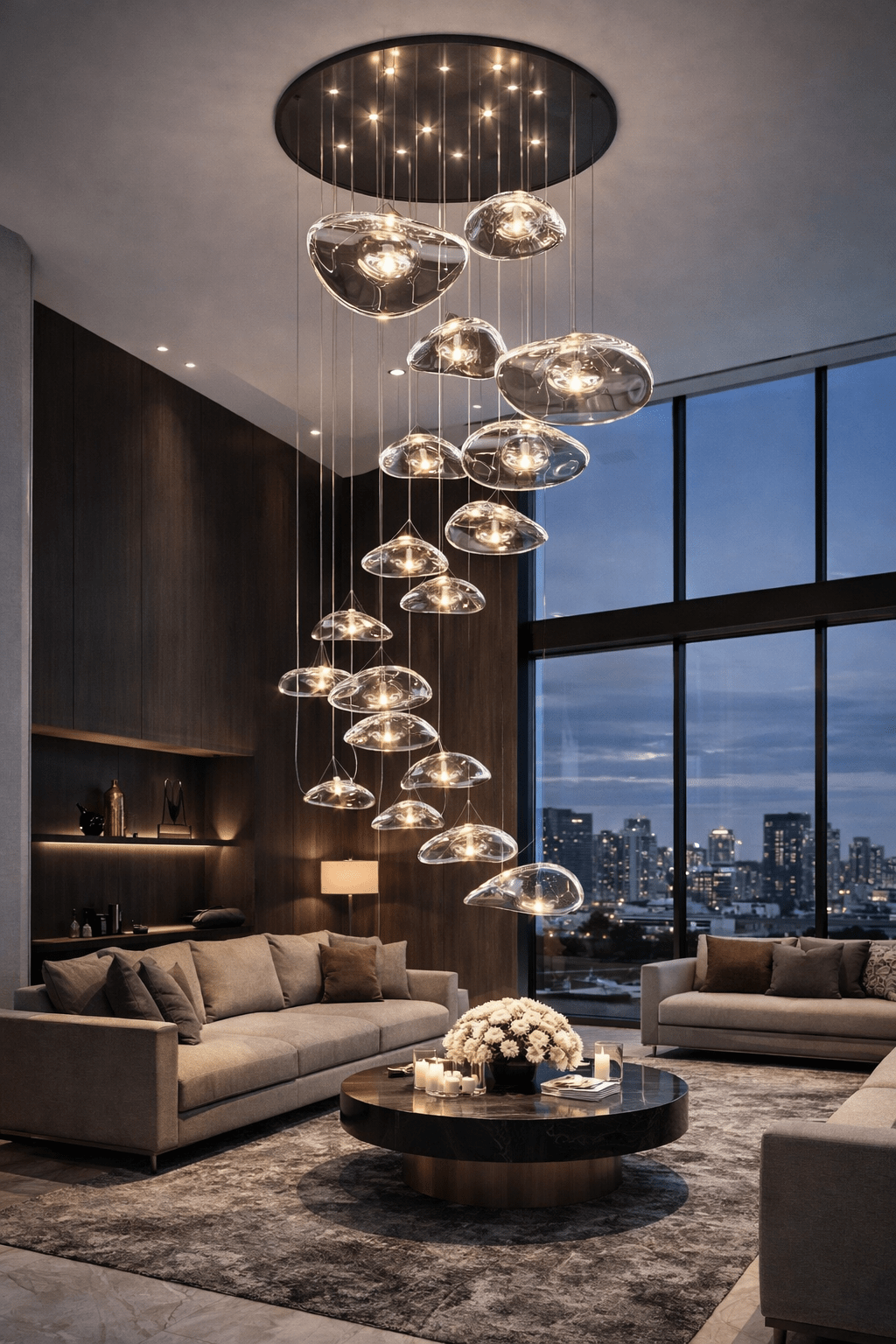 Đèn Chùm Thiết Kế Thủy Tinh Hiện Đại THD.71