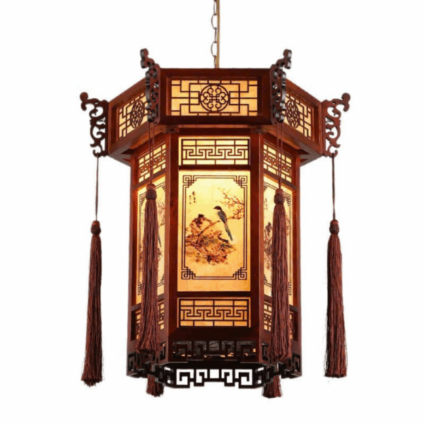 Đèn lồng gỗ trang trí phòng thờ, nhà hàng ODG05B